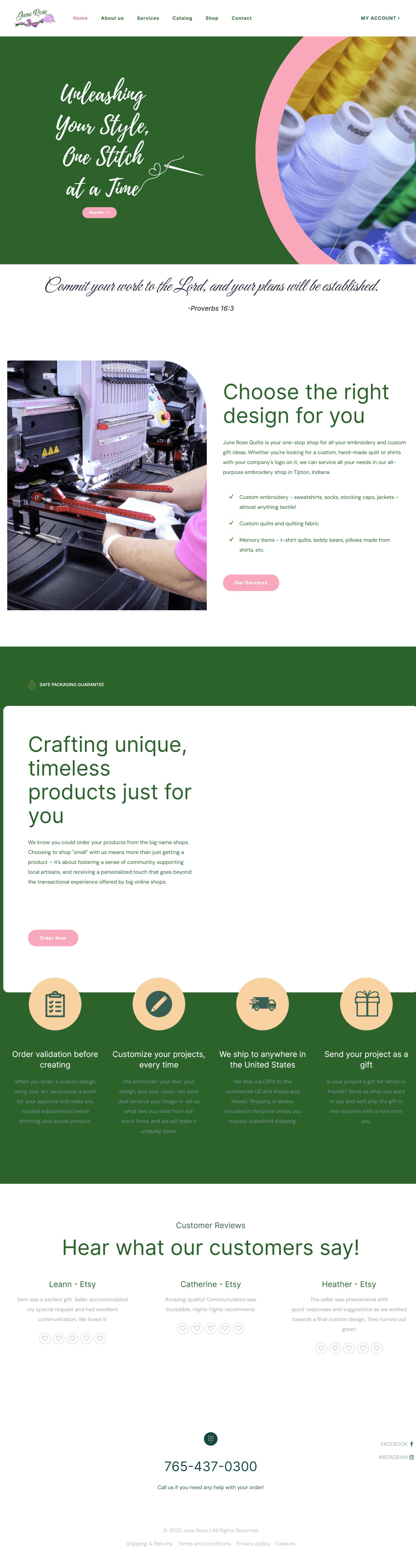 June Rose Custom Stitching